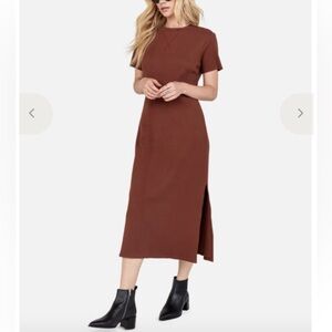 MATE THE LABEL SZ SM BROWN THERMAL LAYLA DRESS